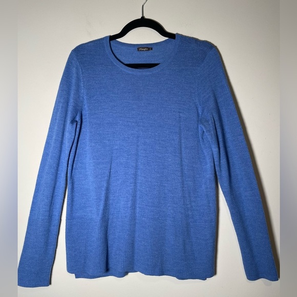 J. McLAUGHLIN Blue Italian Merino Wool Pullover Sweater Womens Sz S Crewneck EUC - Picture 3 of 16